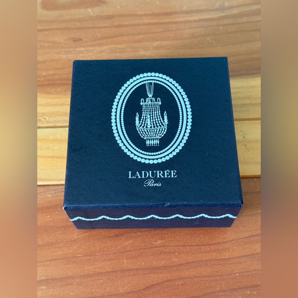 LADUREE PARIS Black Chandelier Empty Macaron Box 4x4x2”
